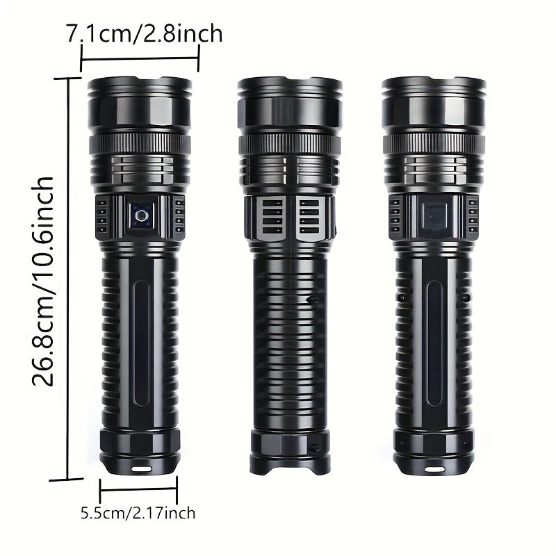 1 Piece Outdoor Super Bright LED Flashlight Rechargeable Home Strong Handheld Flashlight With COB Tail Light Multiple Lighting Modes Suitable For Camping Maintenance Fishing Emergency Situations Outdoor Activity Lighting - Primeshoppers