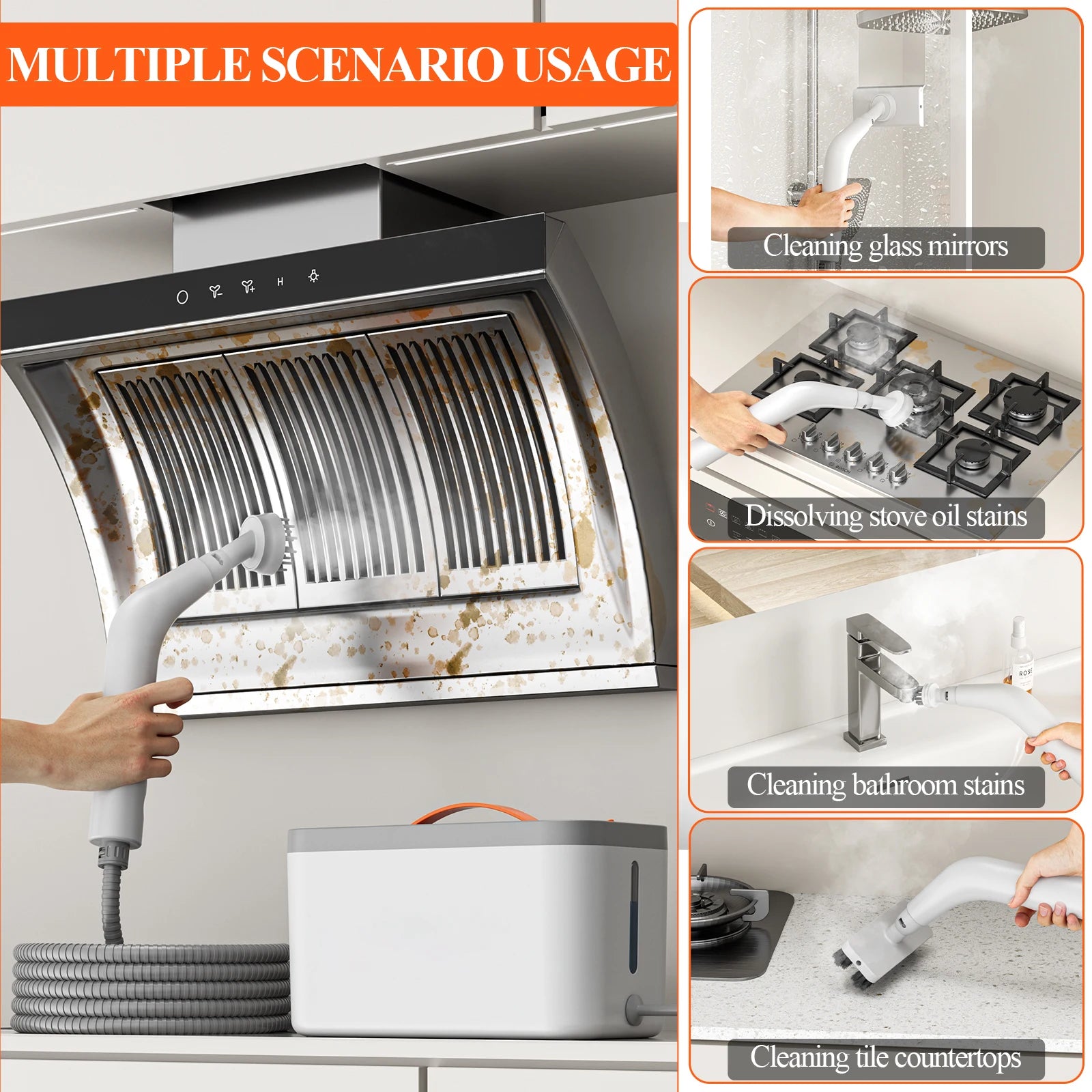 1500W Handheld Steam Cleaner for Tough Stains and Grime - Primeshoppers