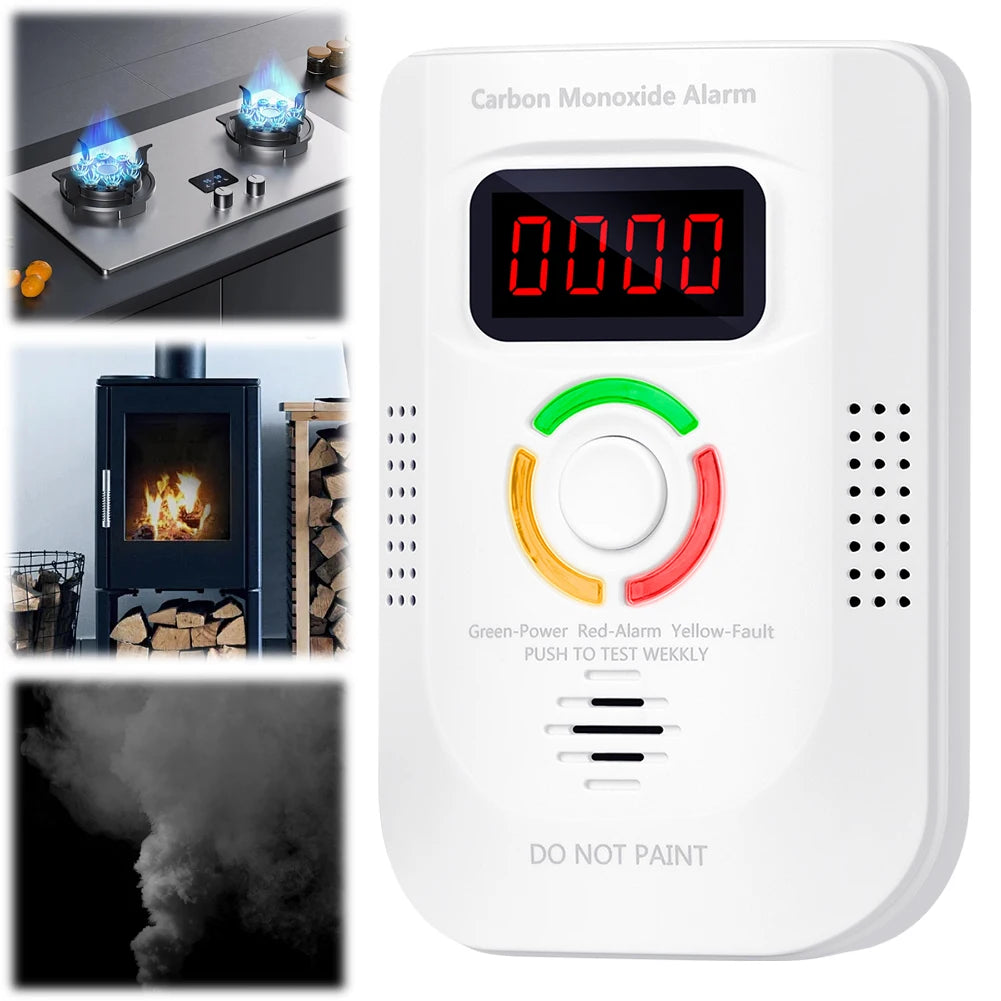 Home Security Combustible Gas Leakage Sensor LPG Propane Butane Methane Natural Gas Detector CO Carbon Monoxide Alarm Fireproof - Primeshoppers