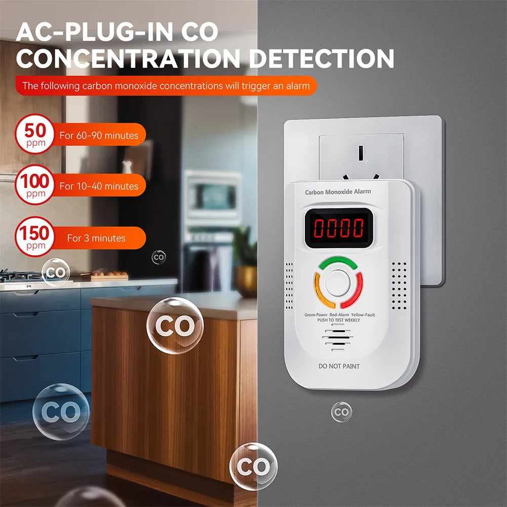 Home Security Combustible Gas Leakage Sensor LPG Propane Butane Methane Natural Gas Detector CO Carbon Monoxide Alarm Fireproof - Primeshoppers