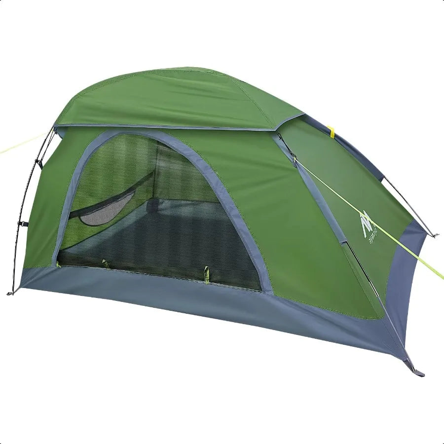 1 Person Tent for Backpacking Lightweight Single Person Hiking Tent with Skylight Waterproof Raiy Ground Vents Easy Setup One M