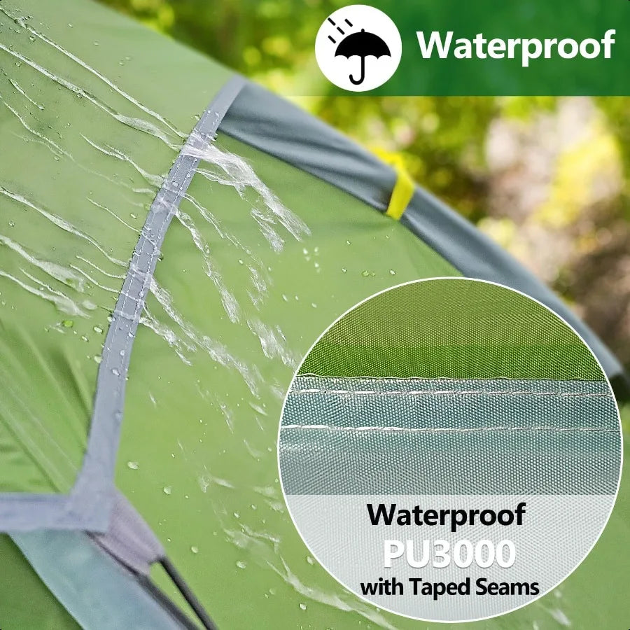 1 Person Tent for Backpacking Lightweight Single Person Hiking Tent with Skylight Waterproof Raiy Ground Vents Easy Setup One M