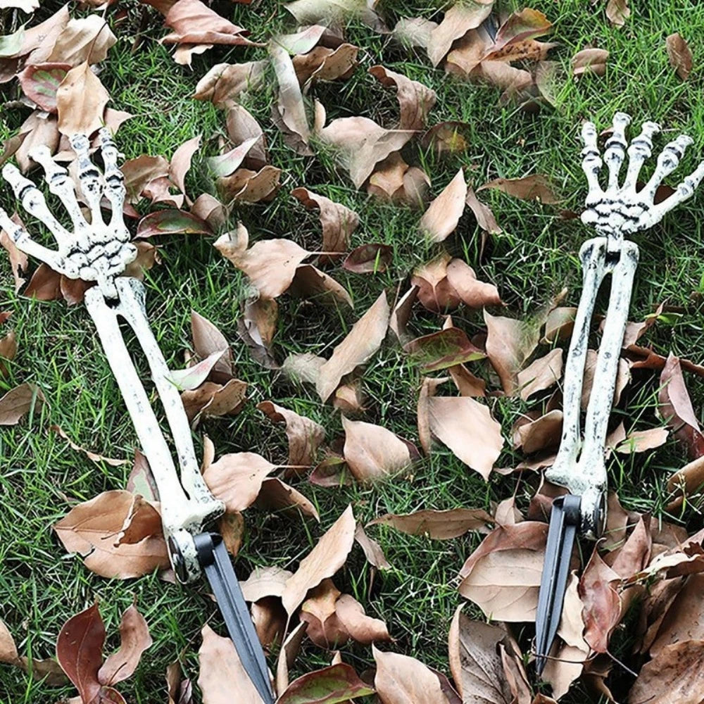 2/4 Pcs Simulated Hand Bone Skeleton Courtyard Insert for Halloween Ghost Festival Horror Party Bar Home Outdoor Decoration