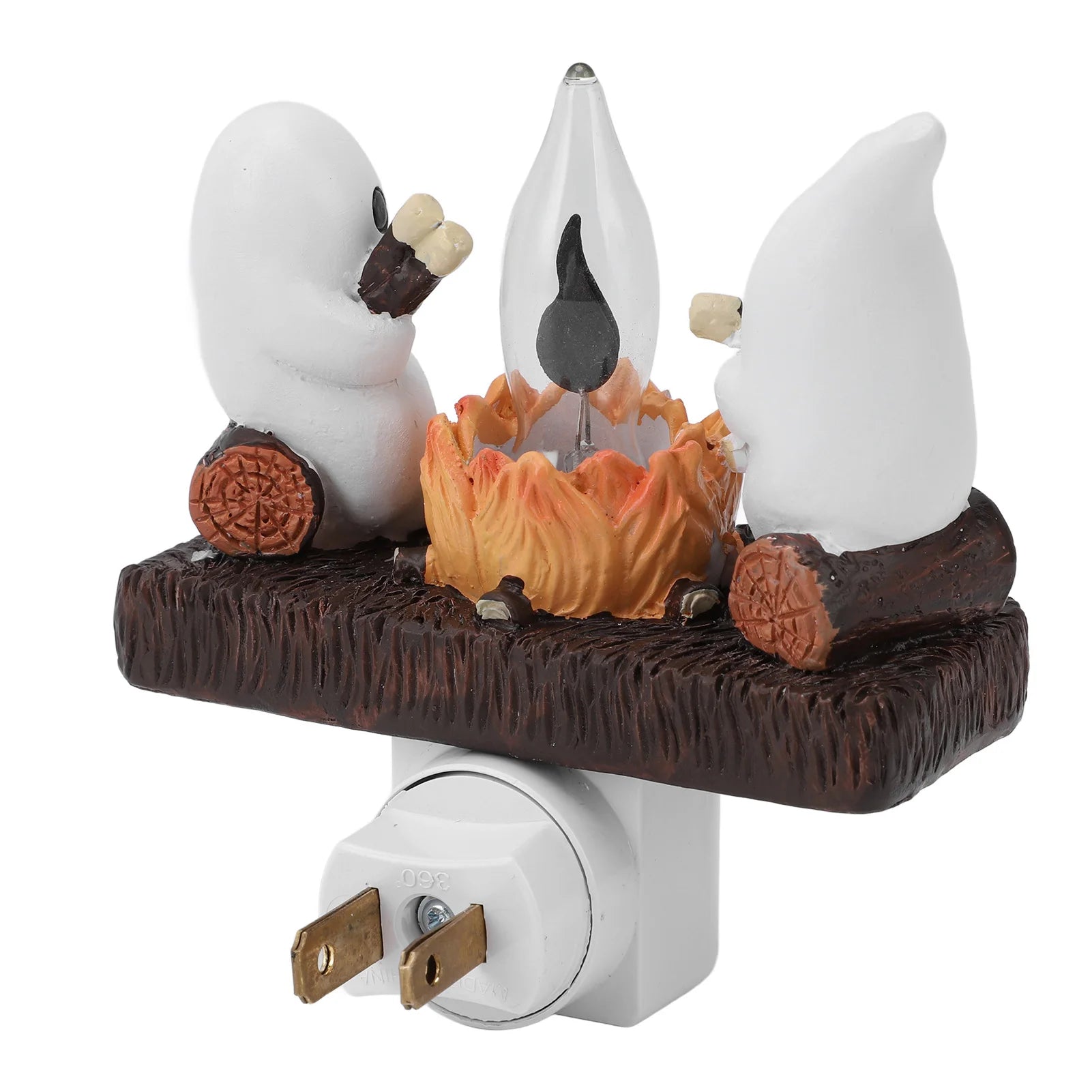 Ghost Campfire Flickering Night Light Resin Ghost Nightlight Energy Saving Flashing Flaming Decoration Spooky for Bedroom
