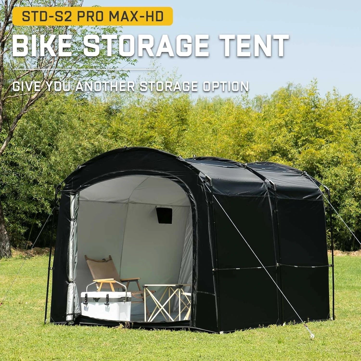 Bike Storage Tent, Outdoor 8×7×6.3ft Large 2-in-1 Portable Shed More 30% Top Space W/Double Doors with Mesh
