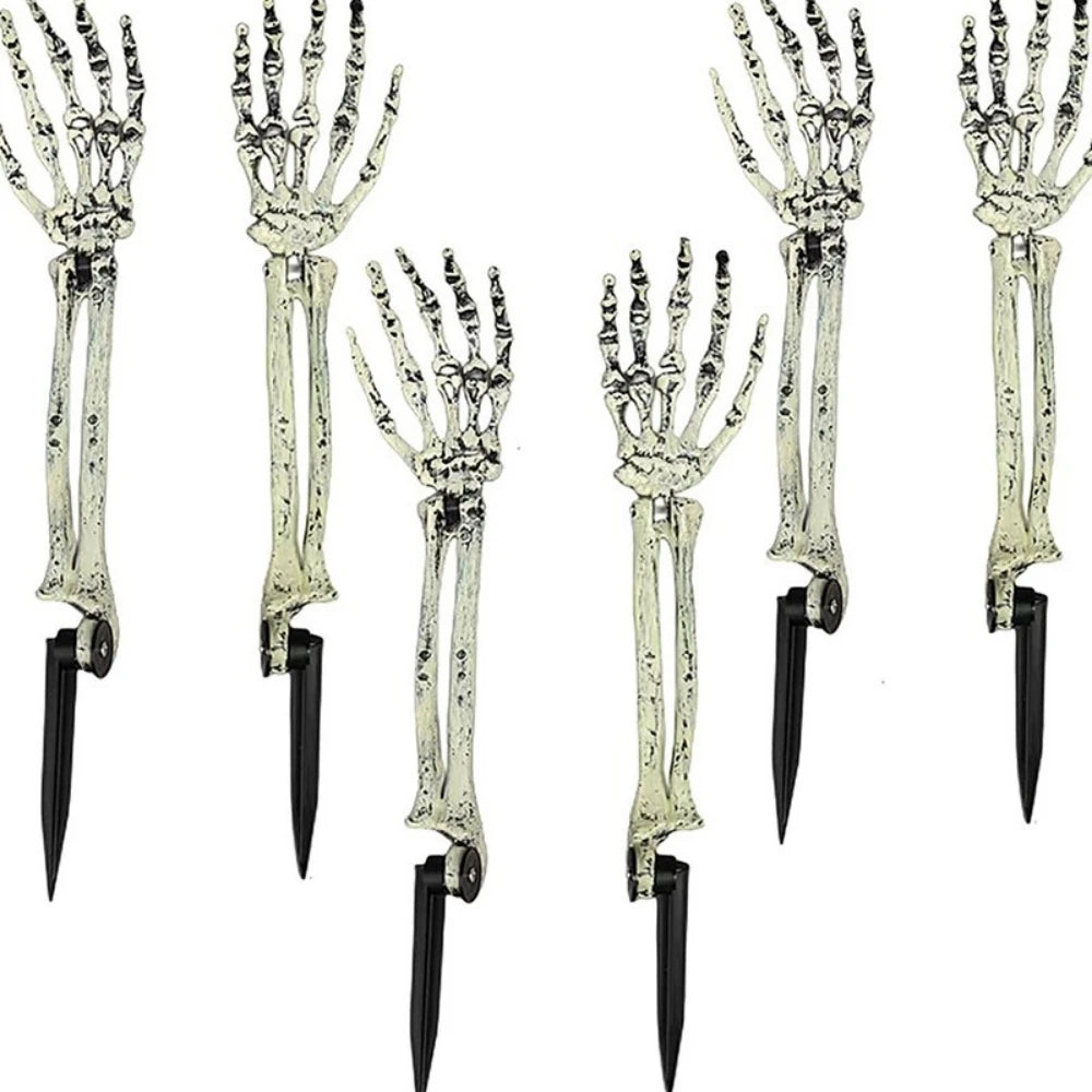 2/4 Pcs Simulated Hand Bone Skeleton Courtyard Insert for Halloween Ghost Festival Horror Party Bar Home Outdoor Decoration