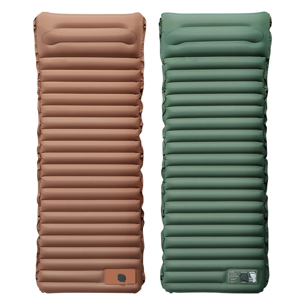 10cm Self-Inflating Sleeping Mat with Foot Pump & Pillow Ultralight Camping Mat Waterproof Camping Air Mattress for Outdoor Use - Primeshoppers