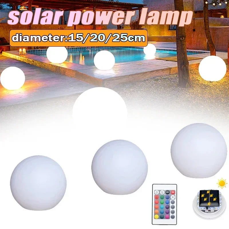 Solar Rechargeable LED Ball Light Color Changing Solar Ground Lamp IP67 Waterproof Outdoor Garden Light for Bar Yard Patio Path
