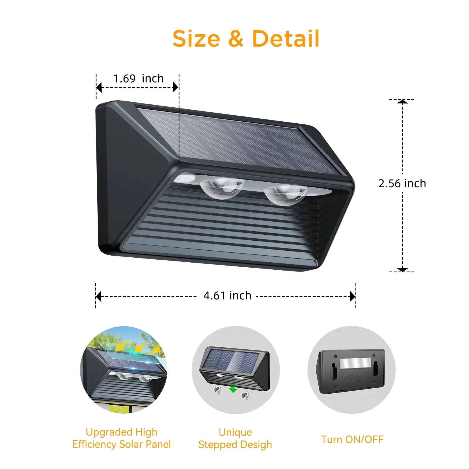 4/8/12-Pack Solar Fence/Step Lights, Cool/Warm White LED,  for Walls/Stairs/Yards/Pools