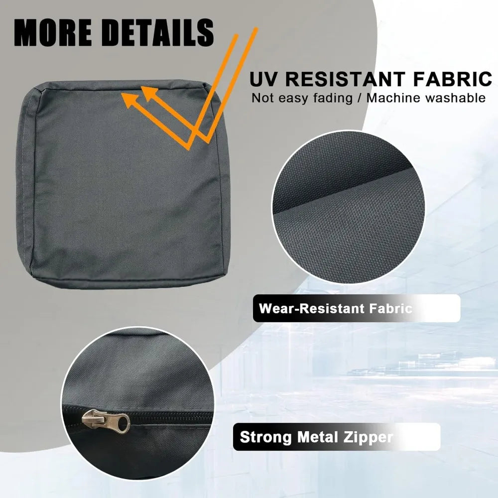 100% Waterproof Cushions Covers for Patio Outdoor Furniture, Sofa Cushion Covers with Zipper for 6-Seat Rattan Wicker Sectional - Primeshoppers