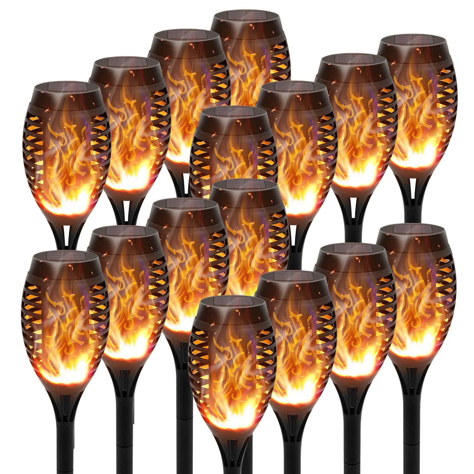 Solar Lights Outdoor LED 4/6/812Pcs Solar Torch Lights with Flickering Flame Waterproof Garden Decoration Lawn Path Yard Patio