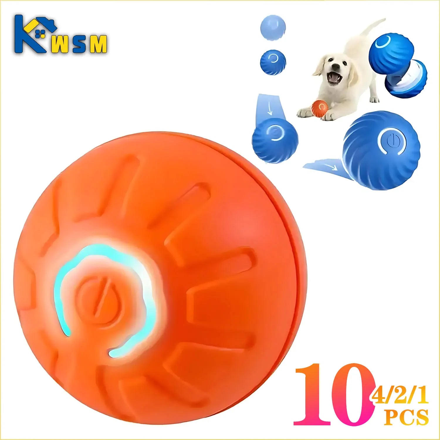 1-10PCS Smart Dog Toy Ball Electronic Interactive Pet Toy - Primeshoppers