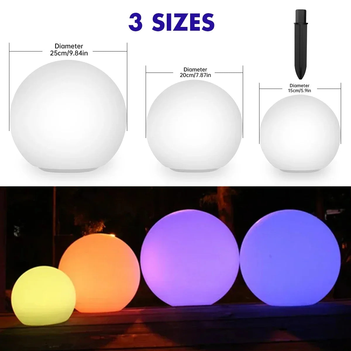 Solar Light Round Mood Lights Lamp Waterproof IP67 Lamps 16 Multicolor LED Outdoor Camp For Party Festival Garden Yard Outside