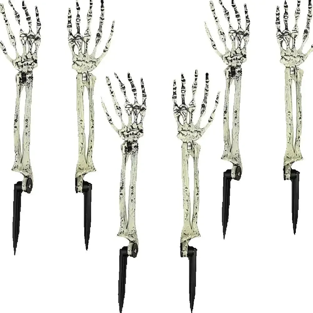 2/4 Pcs Simulated Hand Bone Skeleton Courtyard Insert for Halloween Ghost Festival Horror Party Bar Home Outdoor Decoration