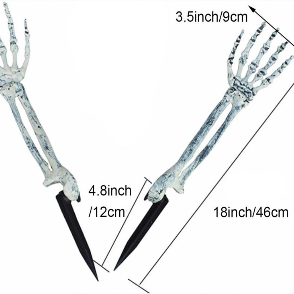 2/4 Pcs Simulated Hand Bone Skeleton Courtyard Insert for Halloween Ghost Festival Horror Party Bar Home Outdoor Decoration