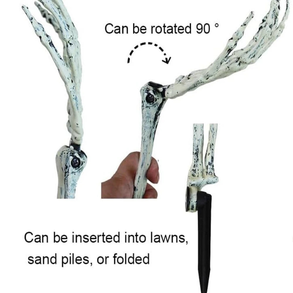 2/4 Pcs Simulated Hand Bone Skeleton Courtyard Insert for Halloween Ghost Festival Horror Party Bar Home Outdoor Decoration